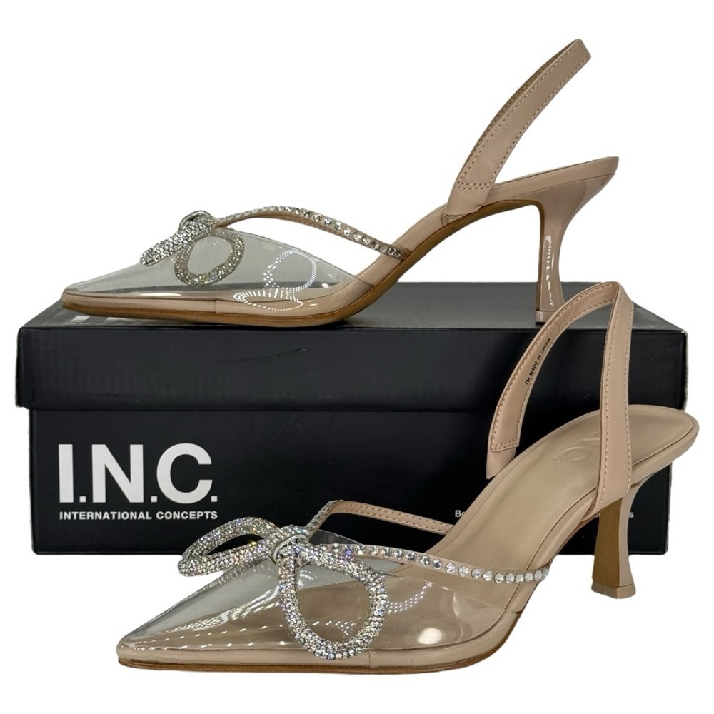 INC Gerley3 Rhinestone Bow Womens Slingback Heels Size 7M